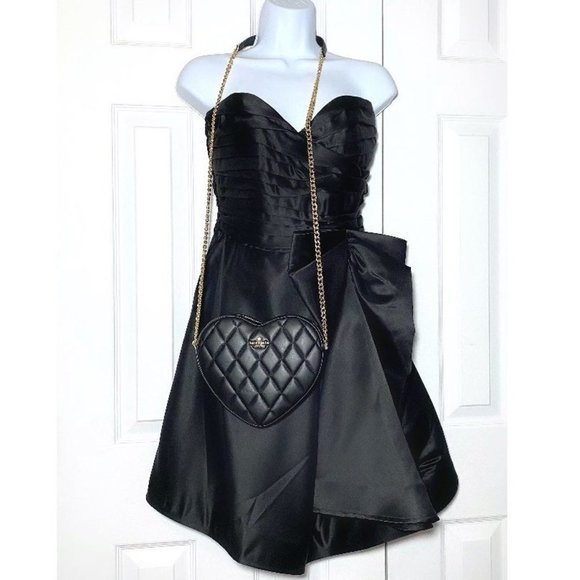 KATE SPADE Love Shack Quilted Leather Heart Crossbody Bag Black Purse NWT - Picture 3 of 11
